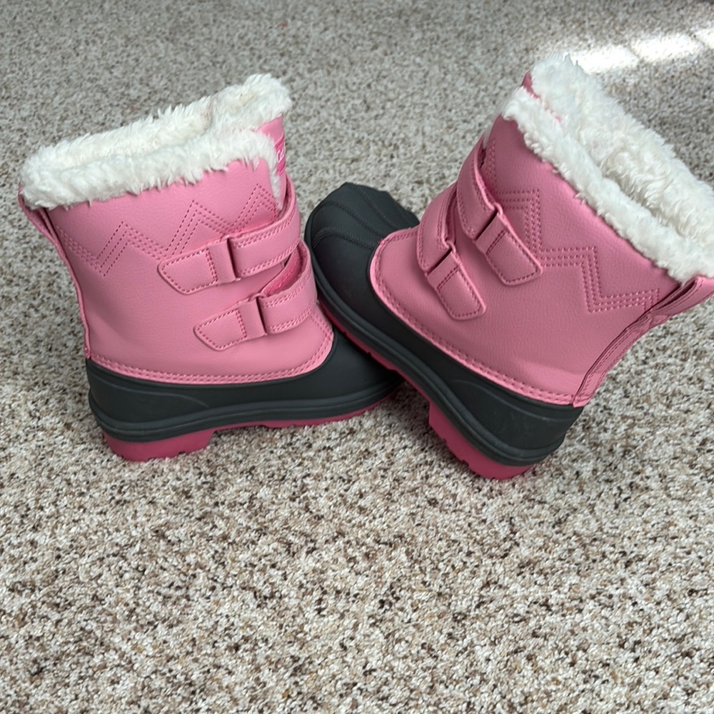 Pink Winter Boots with Faux Fur Lining